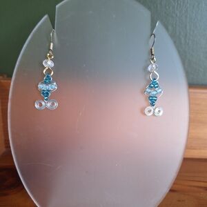Elegant Blue and Silver Dangle Earrings